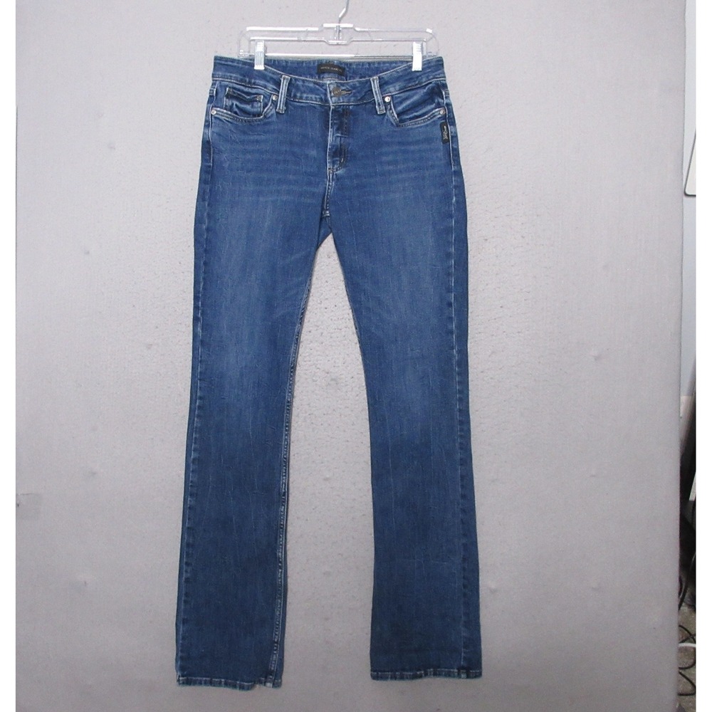 Silver Jeans Jeans 31 Elyse Slim Bootcut Western Whiskering Medium Wash‎